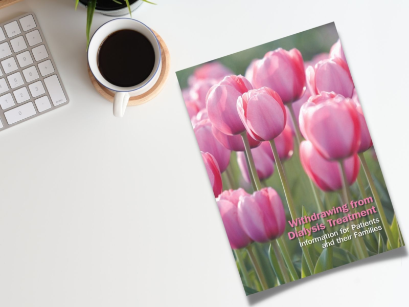 Book cover featuring tulips for booklet entitled: Withdrawing for Dialysis