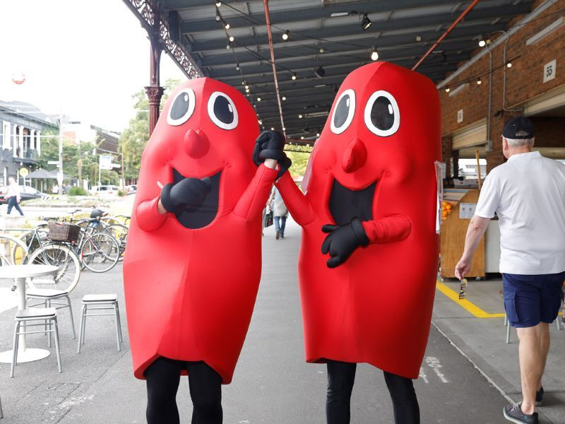 Two kidney mascots