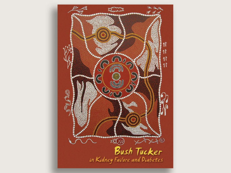 'Bush Tucker and kidney disease' cover page, featuring Indigenous artwork