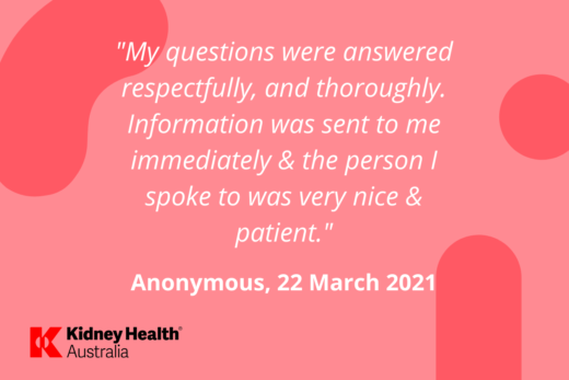 Helpline testimonial anonymous 22 March 2021 "My questions were answered respectfully and thoroughly. Information was sent to me immediately and the person I spoke to was very nice and patient"