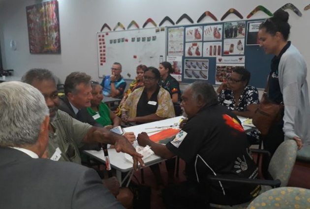 A consultation meeting with Indigenous community members