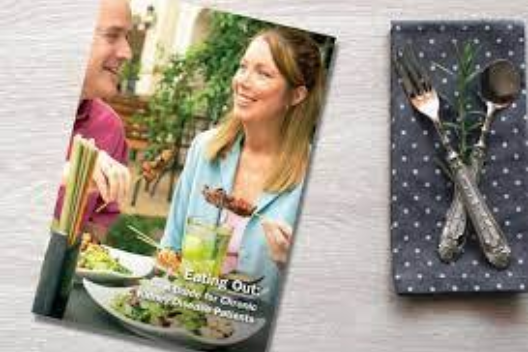 Book cover of Eating Out featuring a woman and man eating together